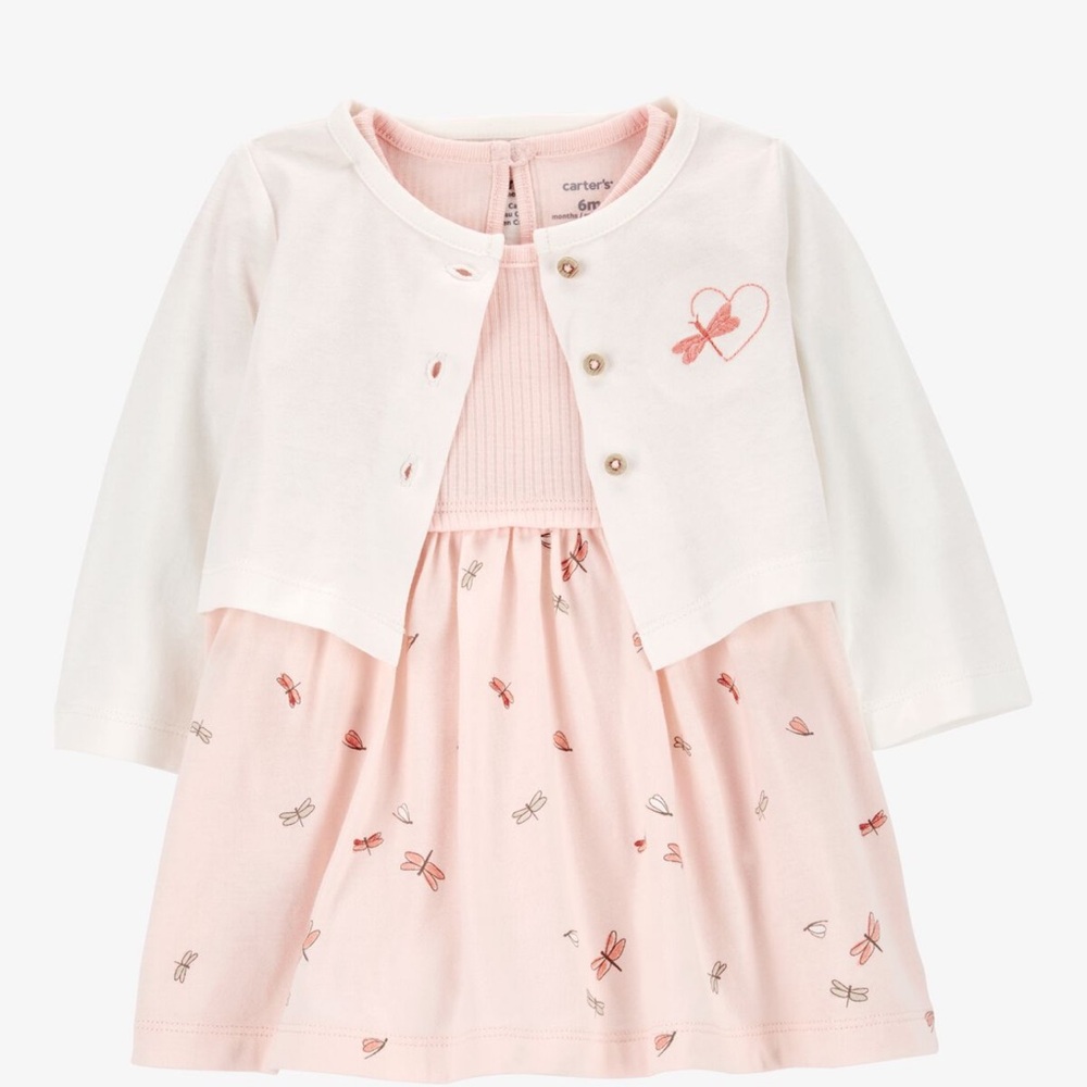 Carter's Baby 2-Piece Bodysuit Dress & Cardigan Set